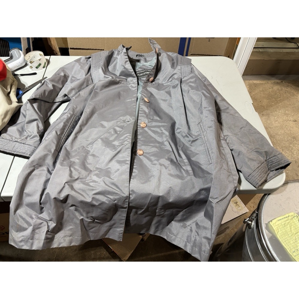 Vintage Fleet Street Trench Coat‎ Rain Jacket "Atmosphere" Silver  Color 14